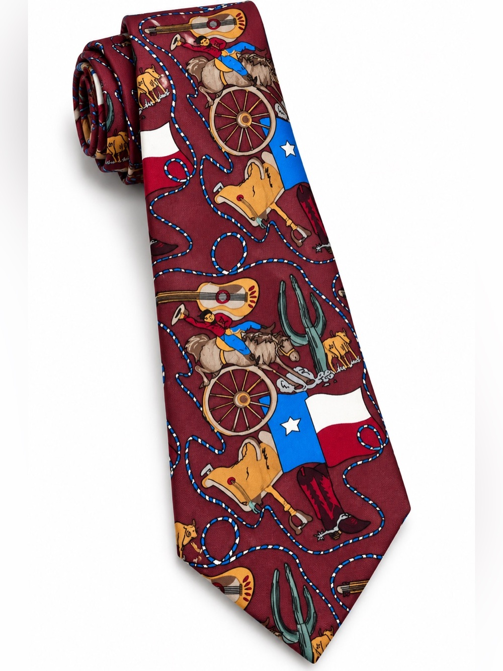Vintage Sheaf & Taber 100% Silk Western Cowboy Rodeo Novelty Tie”